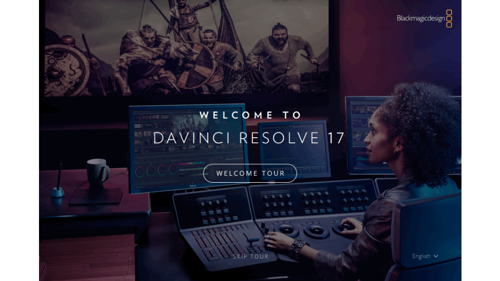 davinci resolve welcome screen