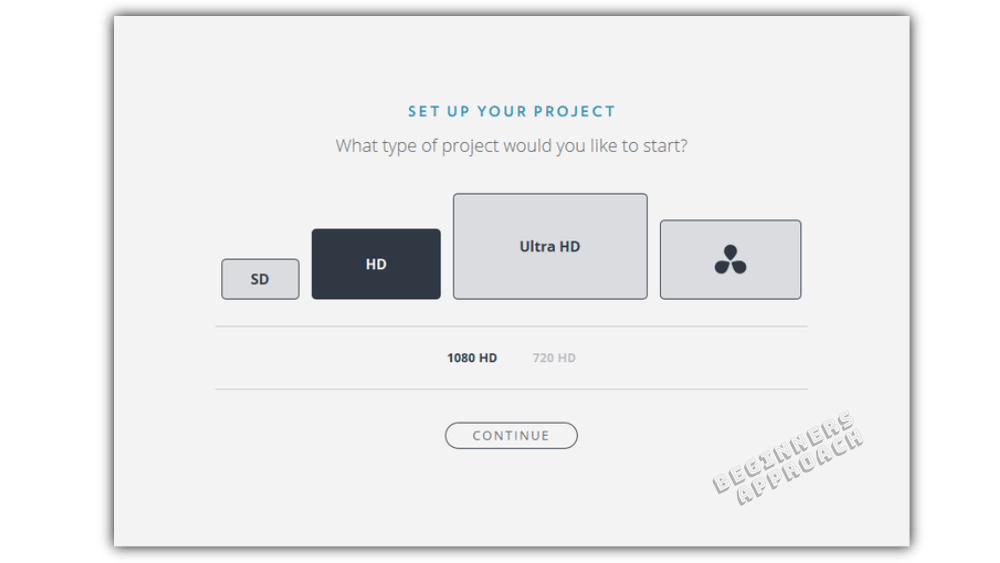 select resolution for davinci resolve project