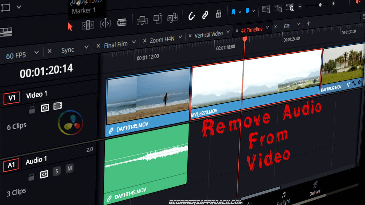 featured remove audio from video davinci resolve