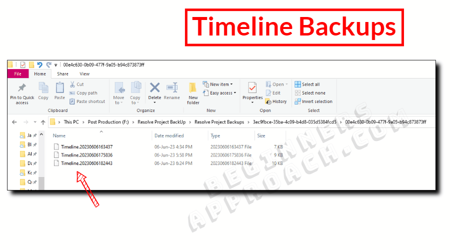 davinci resolve timeline backup files