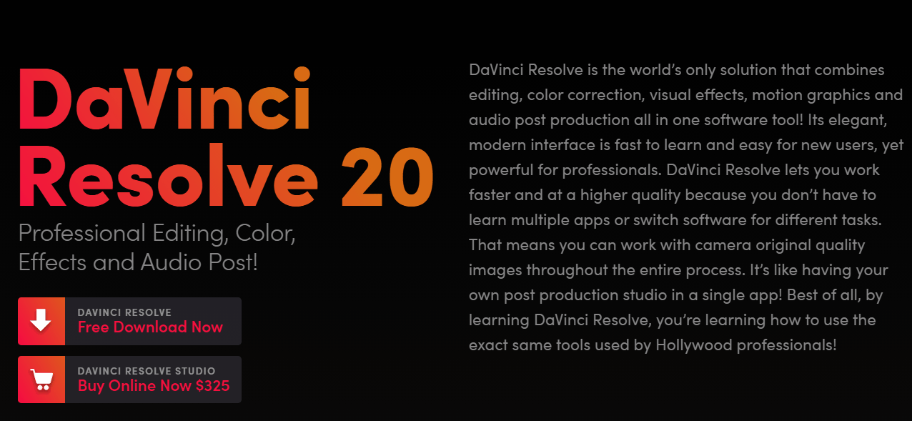 download davinci resolve 20