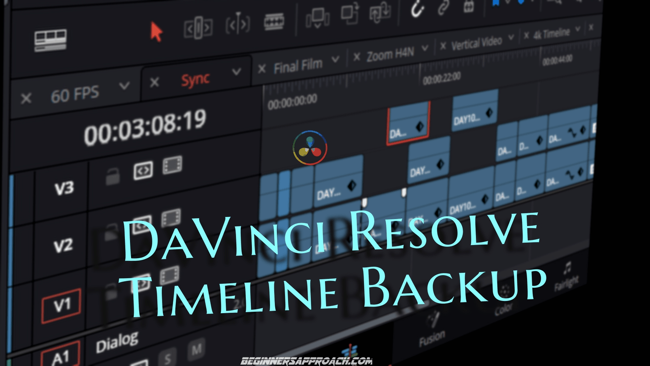 featured DaVinci Resolve Timeline Backup BeginnersApproach.com