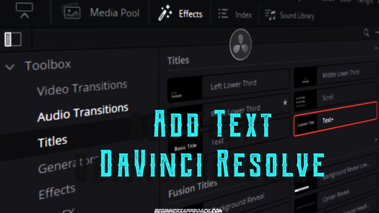 Add Text in DaVinci Resolve